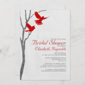 Invitations rouges vintages de Fête de la mariée (Devant / Derrière)