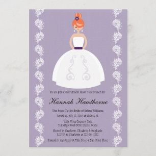 Invitations rousses de Fête de la mariée de lilas