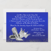 Invitations Royal Blue et Silver Quinceanera (Dos)