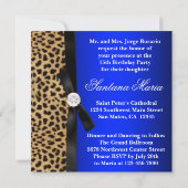 Invitations Royal Blue Leopard Quinceanera (Dos)