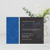 Invitations Royal Blue Mariage damassé (Debout devant)