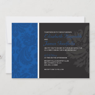 Invitations Royal Blue Mariage damassé