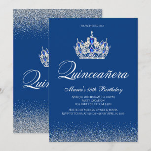 Invitations Royal Blue Quinceanera