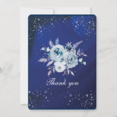 Invitations Royales De Mariage Bleu Et Argent (Dos)