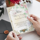 Invitations Royales de Mariage, Fleurs Cool de Mar