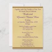 Invitations Royales de mariage violet et d'or éton (Dos)