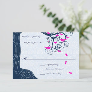 Invitations RSVP de mariage de l'arbre de marine