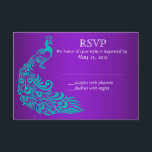 Invitations RSVP de Peacock violet et Turquoise<br><div class="desc">Si vous avez besoin de couleurs personnalisées ou d'aide pour créer votre invitation,  n'hésitez pas à me contacter à zazzlepartydepot@gmail.com . J'ai hâte de vous entendre !</div>