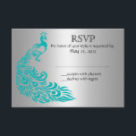 Invitations RSVP Silver et Peacock Turquoise<br><div class="desc">Si vous avez besoin de couleurs personnalisées ou d'aide pour créer votre invitation,  n'hésitez pas à me contacter à zazzlepartydepot@gmail.com . J'ai hâte de vous entendre !</div>