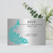 Invitations RSVP Silver et Peacock Turquoise (Debout devant)