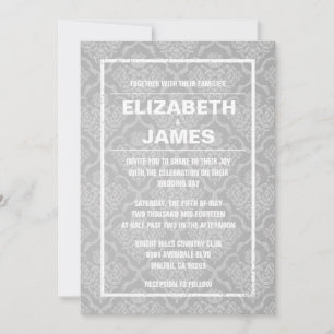 Invitations russes Vintages à Mariage damassé