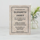 Invitations russes Vintages Mariage damassé (Debout devant)