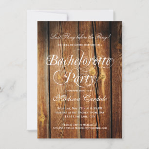 Invitations Rustic Barn Wood Bachelorette
