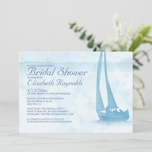Invitations Rustic Boat Bridal (Debout devant)