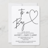 Invitations Rustic Boy Baby Shower (Devant)