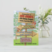 Invitations Rustic Camping Sleepover Party (Debout devant)