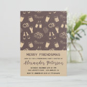 Invitations Rustic Friendsmas Bière Celebration (Debout devant)