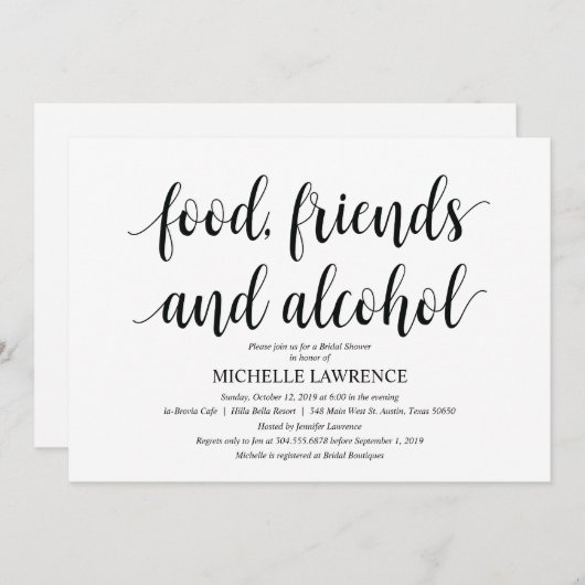 Invitations Rustic Kraft Bridal (Devant / Derrière)