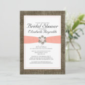 Invitations Rustic Lace et Pearl Bridal Showeuse (Debout devant)