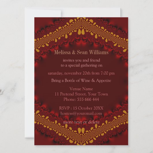 Invitations Rustic Parties scintillant Dinner Part (Dos)
