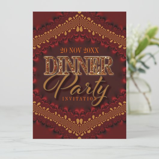 Invitations Rustic Parties scintillant Dinner Part (Debout devant)