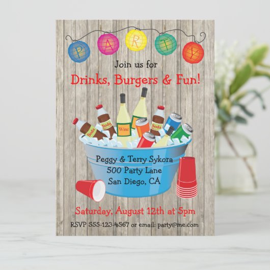 Invitations Rustic Party (Debout devant)