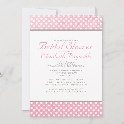 Invitations Rustic Polka Dot (Devant)