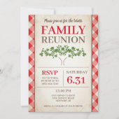 Invitations Rustic Red En vichy Family Reunion (Devant)