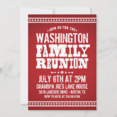 Invitations Rustic Red Family Reunion (Devant)