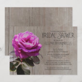 Invitations Rustic Tea Rose Douche nuptiale (Devant / Derrière)