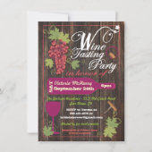 Invitations Rustic Wood Wine Tasting Party (Devant)