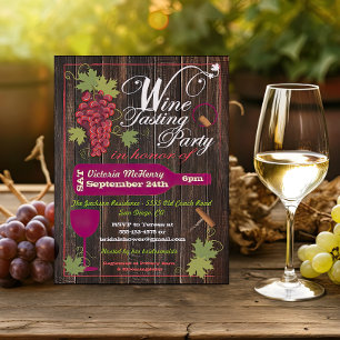 Invitations Rustic Wood Wine Tasting Party