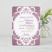 Invitations Rustique Burlap et dentelle de douche (Debout devant)