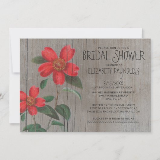 Invitations Rustique Camellia Bridal (Devant)
