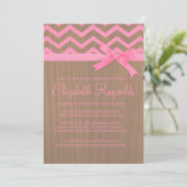 Invitations Rustique Chevron Zigzag (Debout devant)