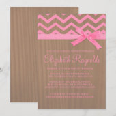 Invitations Rustique Chevron Zigzag (Devant / Derrière)