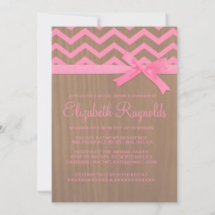 Invitations Rustique Chevron Zigzag