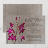 Invitations Rustique Dendrobium Orchid Bridal (Devant / Derrière)