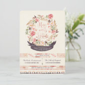 Invitations Rustique Floral Fête des mariées Party (Debout devant)