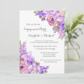 Invitations Rustique Lilac Purple Engagement (Debout devant)
