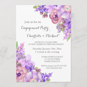 Invitations Rustique Lilac Purple Engagement