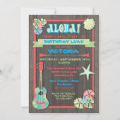 Invitations Rustique Luau Tropical Beach (Devant)