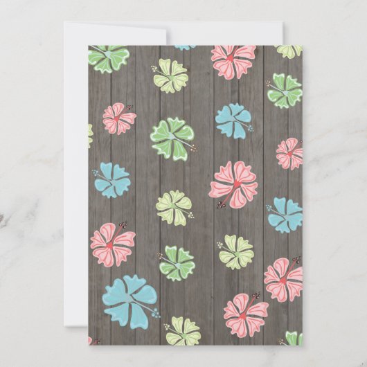 Invitations Rustique Luau Tropical Beach (Dos)