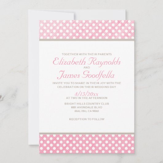 Invitations Rustique Polka Dot Wedding (Devant)