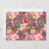 Invitations Rustique Rose Floral Douche nuptiale (Dos)