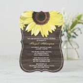 Invitations Rustique Sunflower Wood Bridal Douche (Debout devant)