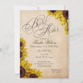 Invitations Rustique Sunflowers Bridal Show (Devant)