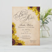 Invitations Rustique Sunflowers Bridal Show (Debout devant)