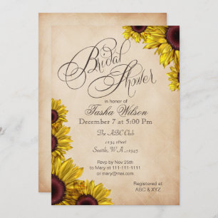 Invitations Rustique Sunflowers Bridal Show