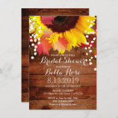 Invitations Rustique Tournesol Bridal (Devant / Derrière)